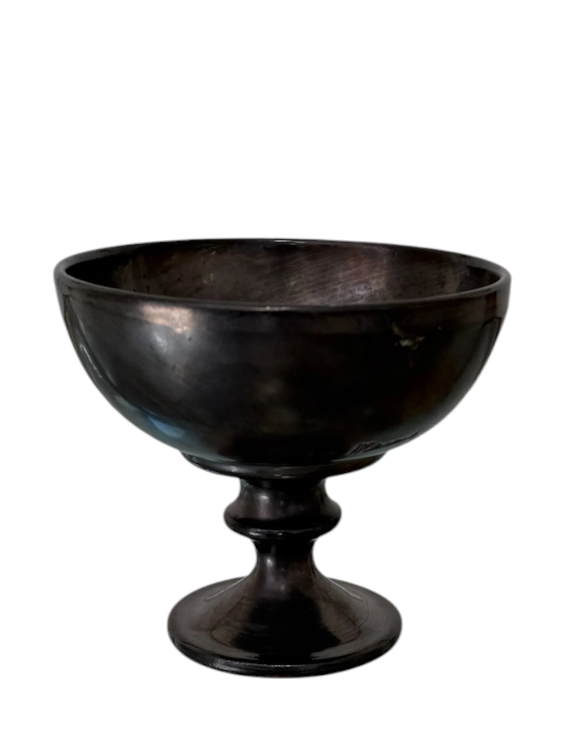 Coupe en céramique émaillé noir, signé — Jean Marais